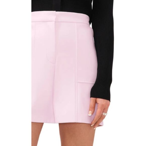 New ~ HALOGEN ~   Pale  Pink Faux Leather Shorts Size L SO CUTE - Picture 3 of 9